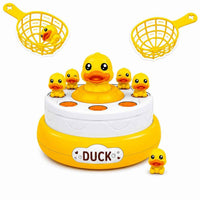 Duck Rotating Game for Kids – Interactive Duck Catching Game with 2 Nets, Rotating Pond & Mini Duck Figures for Family Fun & Hand-Eye Coordination