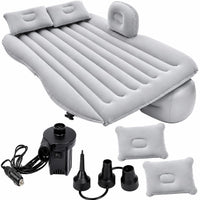 Car Inflatable Bed Mattress 130 × 80 cm – Portable Back Seat Air Bed with 12V Electric Pump & 2 Air Pillows for Travel, Camping & Road Trips (Silver)