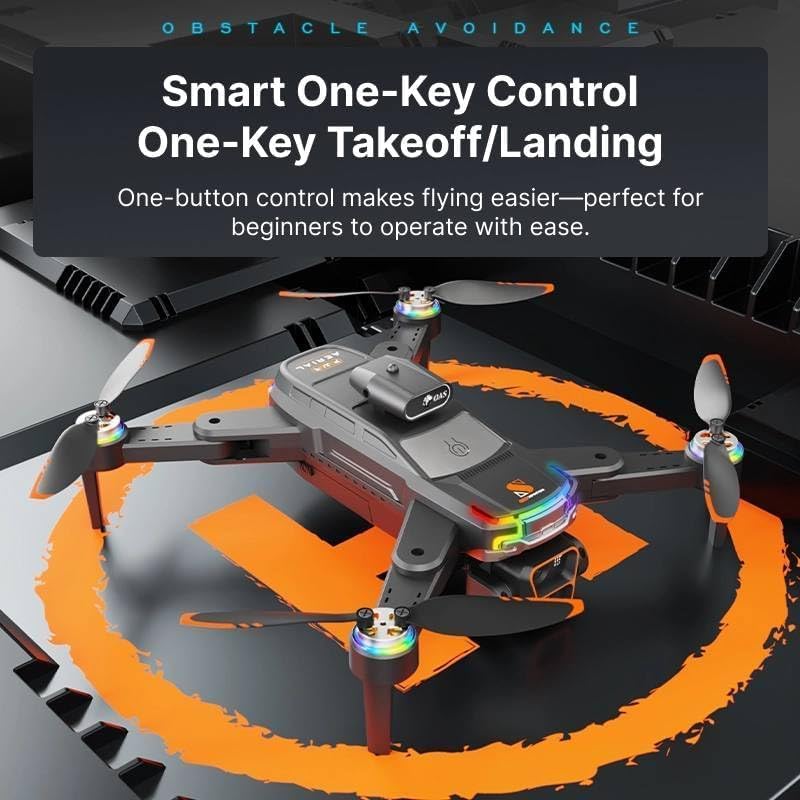 Intelligent Aerial Photography Drone JS39P – Foldable Dual Camera Drone with Obstacle Avoidance, 90° Adjustable Lens & 4K Video