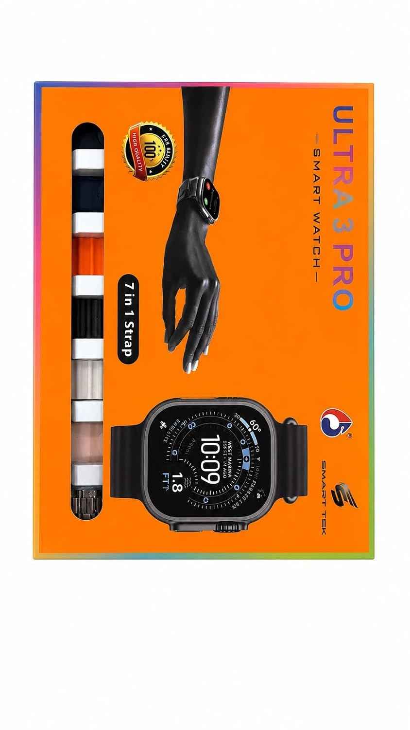 Watch Ultra 3 Max – Bluetooth Calling Smartwatch with 7 Strap Combo, Fitness Tracker, Heart Rate & SpO₂ Monitor for Men & Women