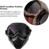 Motorcycle Face Mask For Men with Goggles – Windproof Off-Road Riding Goggles with Dust Mask, UV-Protective Lens & Adjustable Strap for Bike & Cycling