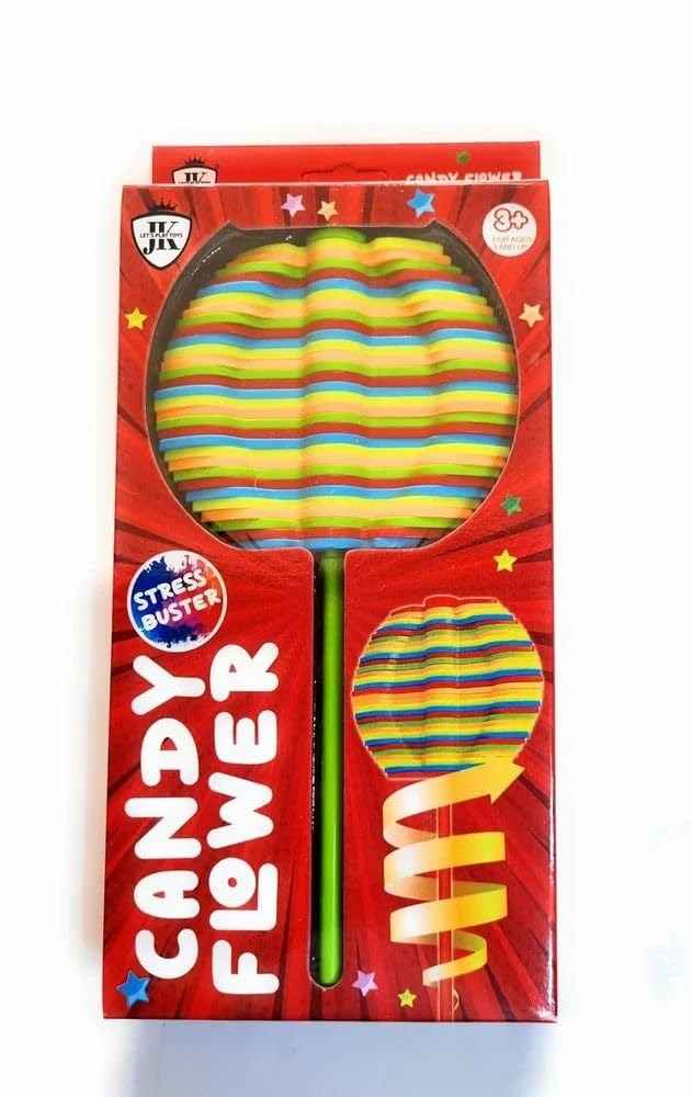 Big Candy Flower Spinning Fidget Toy – Twist & Flick Lollipop Spinner with Colourful Petals for Kids & Adults