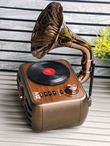 MZ Retro Radio Speaker – Wireless Portable Bluetooth Speaker with Vintage Design, Rechargeable, for Phone, Tablet & Laptop