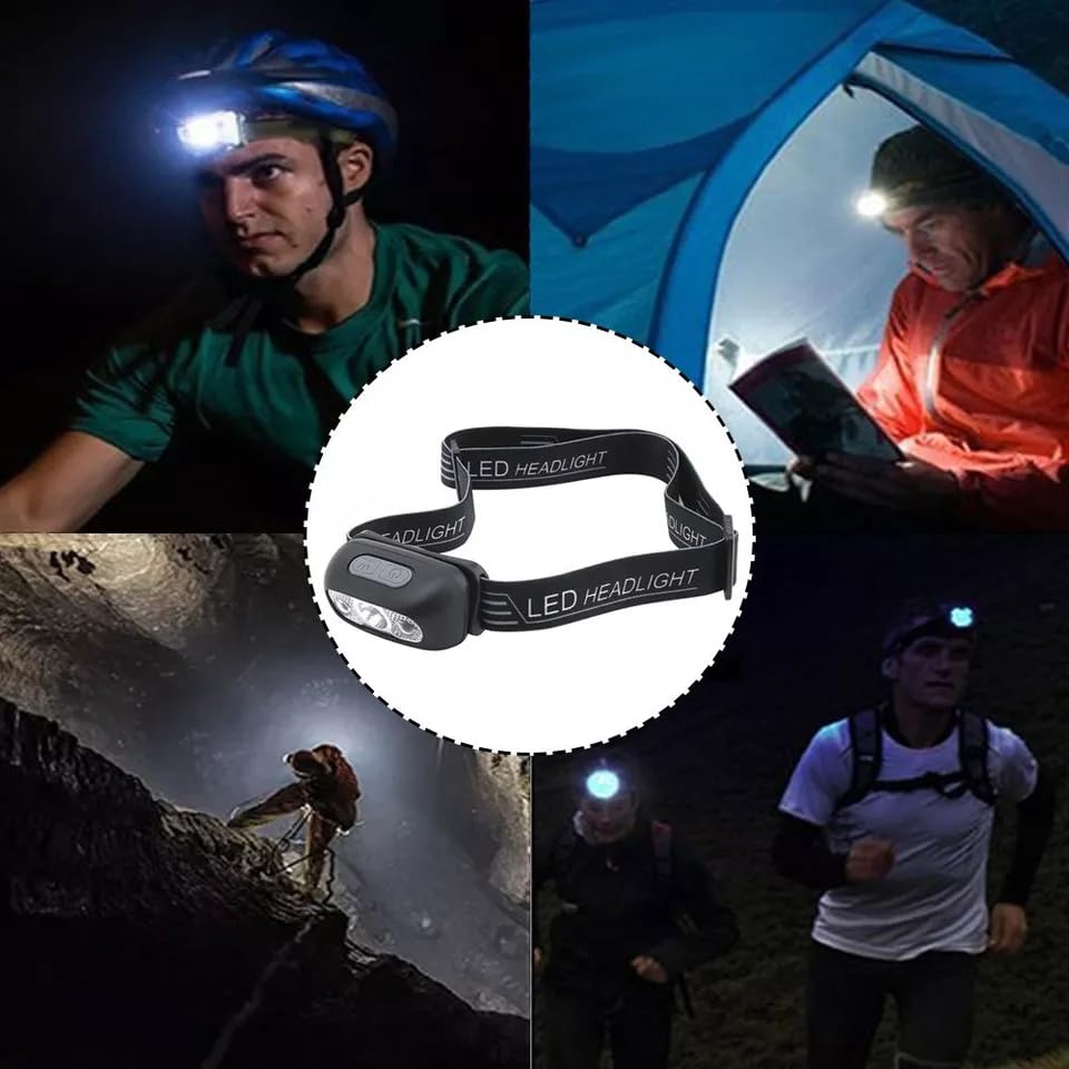 LED Charge Headlamp Long Range – Motion Sensor USB Rechargeable Waterproof Head Lamp with 4 Modes for Camping, Fishing & Cycling
