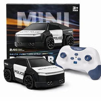 Police RC Drift Cyber Car Toy For Kids – Rechargeable Mini Drift Stunt Car with Spray Mist, LED Lights, Music, Follow & Escape Modes, 360° Spin for Boys & Girls 3+