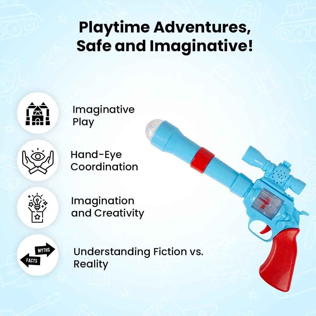 Strike Electric Gun Toy – Battery Operated 3D Projection Toy Gun with Vibrant Light & Sound Effects for Kids (Multicolour)