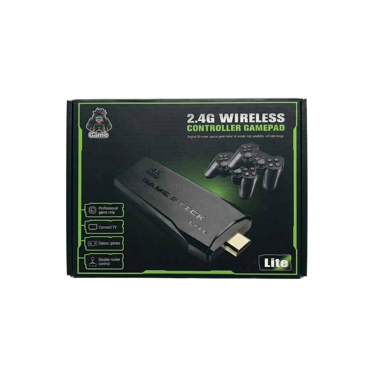 2.4G Wireless HDMI Game Stick with Dual Controllers – Plug & Play Retro Gaming Console for TV, Kids & Adults