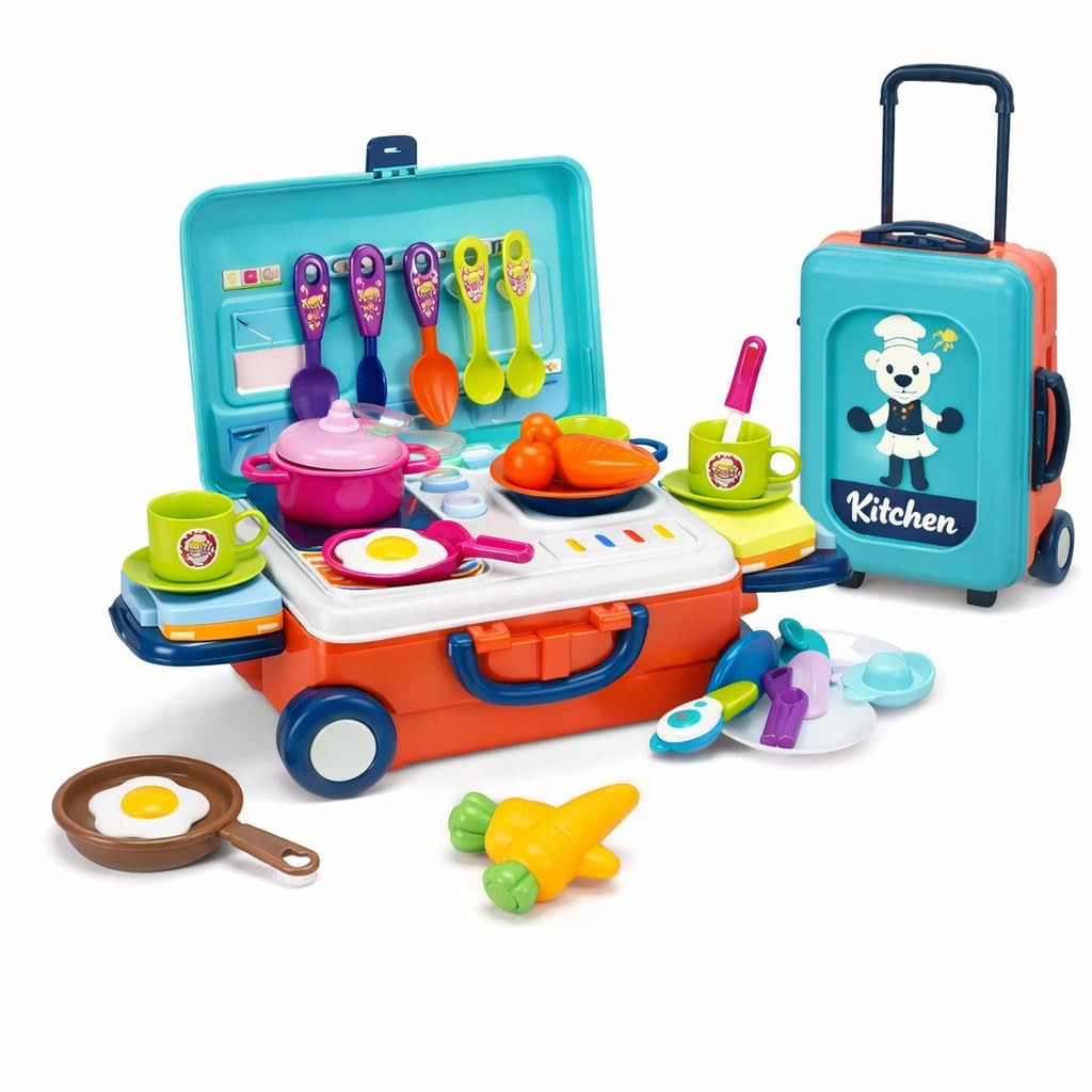 Kids Pretend Play Kitchen Set 16-Piece
