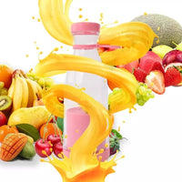 Portable Blender Bottle 350ml USB Rechargeable – Mini Juicer Cup with 4 Stainless Steel Blades, One-Touch Start & Carry Handle for Shakes, Smoothies & Juice