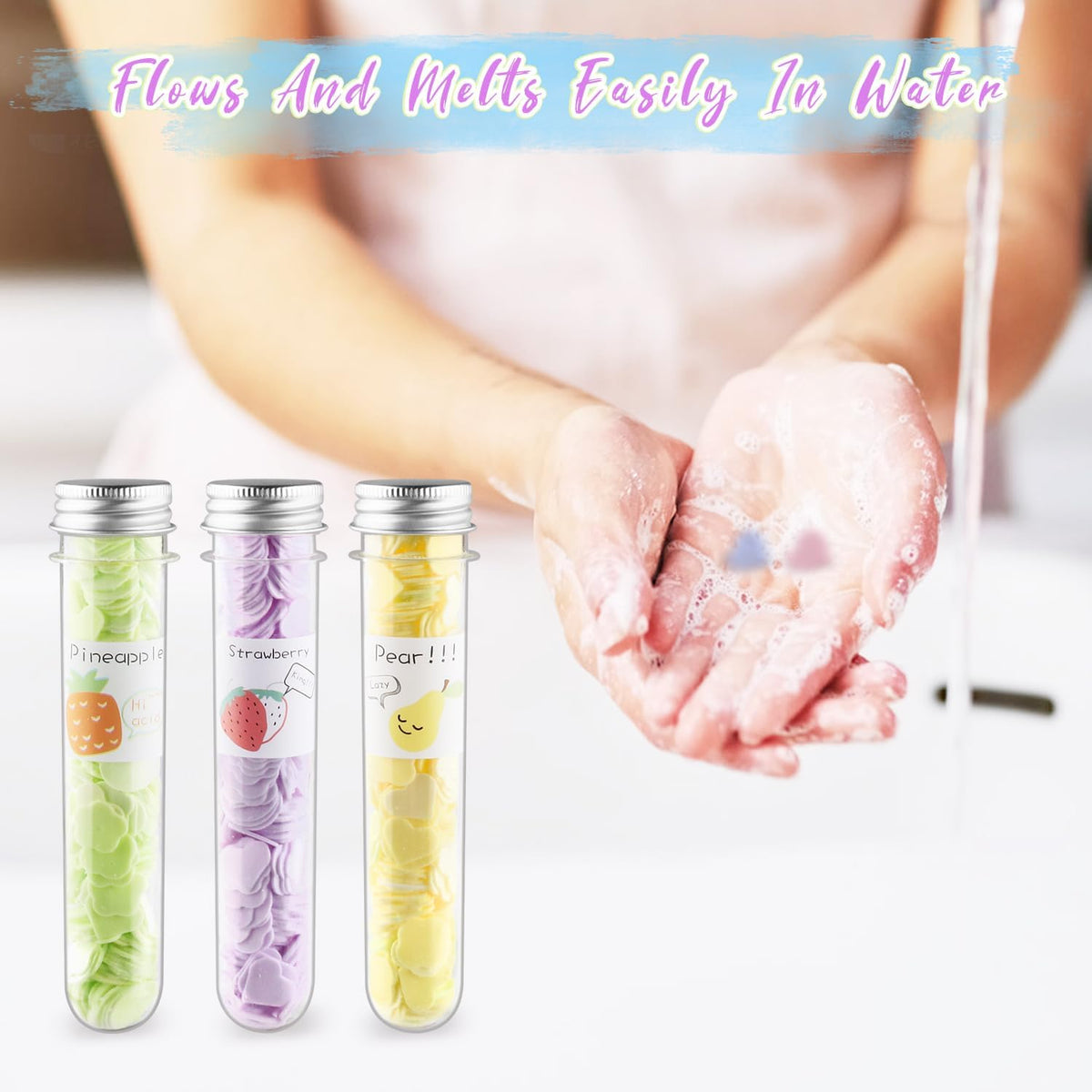 Paper Soap Sheets for Travel – Portable Hand Wash Strips with Instant Lather, Pocket-Size Flower Tube for Kids & Adults