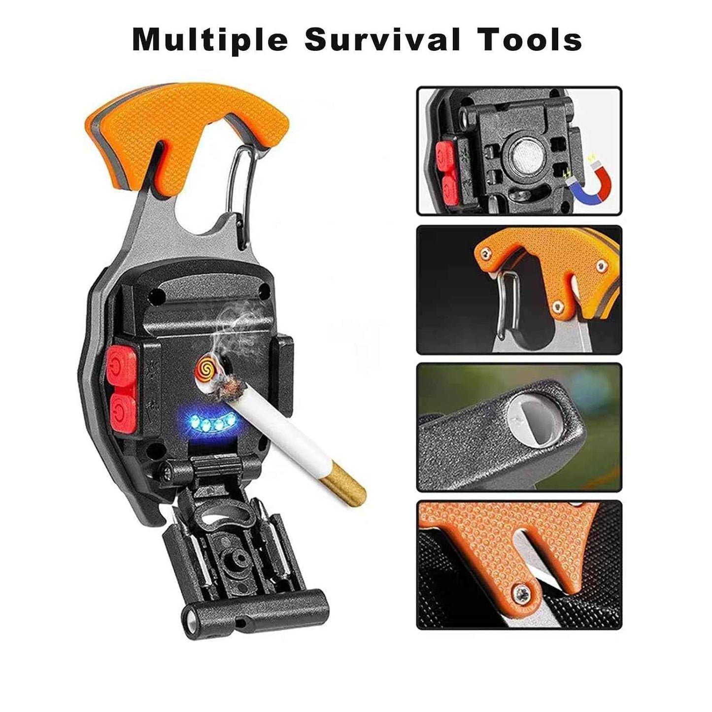 LED Key Chain Light – Rechargeable COB Mini Flashlight with 7 Modes, Magnet, Screwdriver, Bottle Opener & Seat Belt Cutter, Type-C Emergency Torch