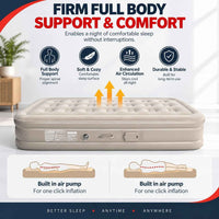 Inflatable Bed Big Size Single Air Mattress 198 × 100 × 90 cm – Raised Blow Up Bed with Built-in Electric Pump, Inflatable Headboard & Carry Bag for Guests, Camping & Travel