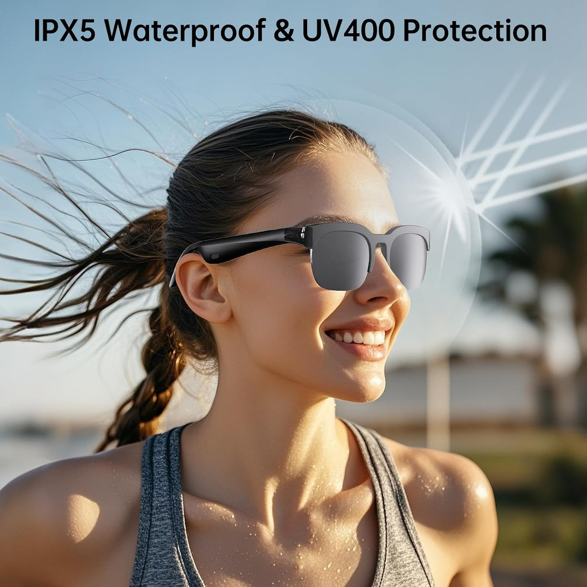 Smart Glasses – Bluetooth 6.0 Music Sunglasses with Hands-Free Calls & UV400 for Men & Women