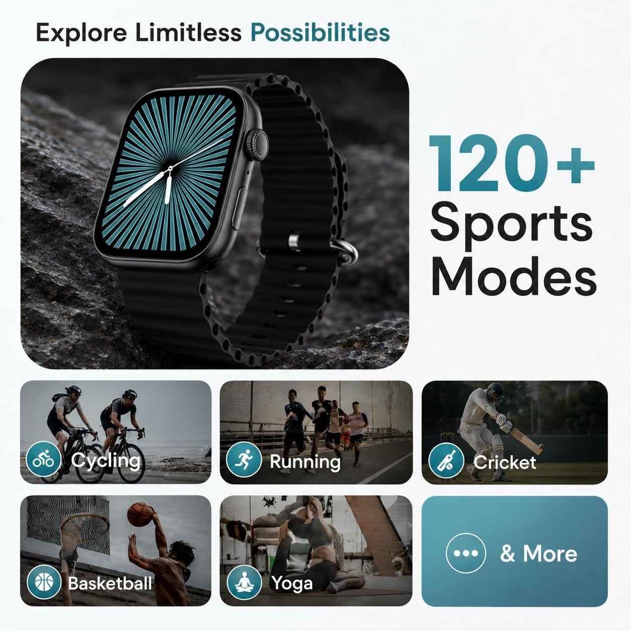 Laxasfit Watch Ultra – 2.3 Inch HD AMOLED Bluetooth Calling Smartwatch Combo with Multiple Straps, Heart Rate, Step & Sleep Tracking for Android & iOS