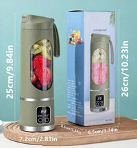 Portable Electric Juicer Blender HS-860 450ml – USB Rechargeable Smoothie Maker with 3 Speed Modes, 304 Stainless Steel Blades & 1500mAh Battery for Gym, Office & Travel