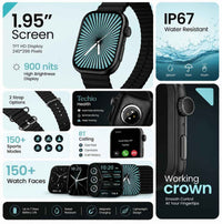 Laxasfit Watch Ultra – 2.3 Inch HD AMOLED Bluetooth Calling Smartwatch Combo with Multiple Straps, Heart Rate, Step & Sleep Tracking for Android & iOS