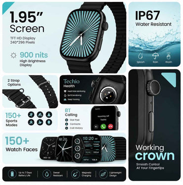 Laxasfit Watch Ultra – 2.3 Inch HD AMOLED Bluetooth Calling Smartwatch Combo with Multiple Straps, Heart Rate, Step & Sleep Tracking for Android & iOS