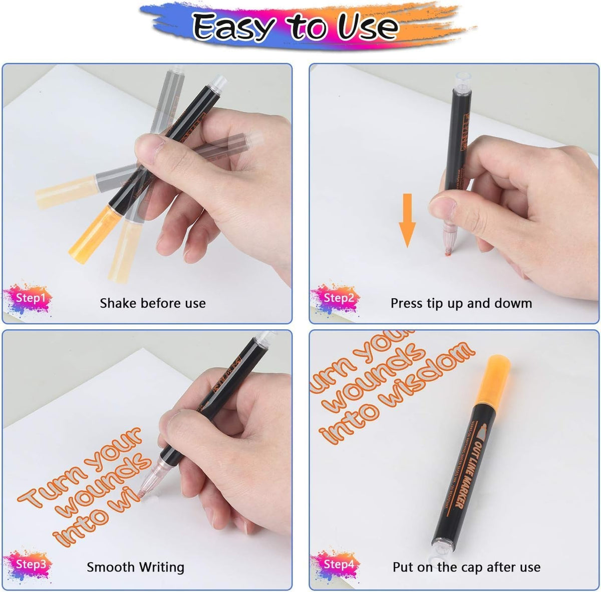 Metallic Outline Marker Pens