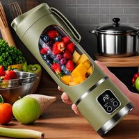 Portable Electric Juicer Blender HS-860 450ml – USB Rechargeable Smoothie Maker with 3 Speed Modes, 304 Stainless Steel Blades & 1500mAh Battery for Gym, Office & Travel