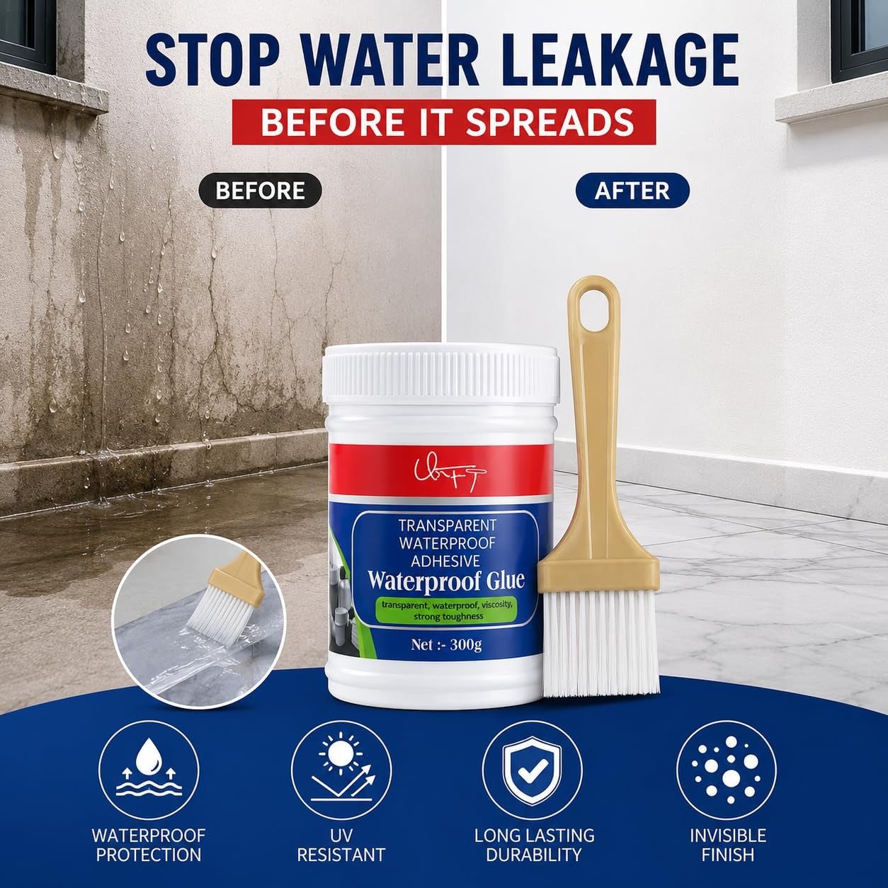 Transparent Waterproof Glue 300g