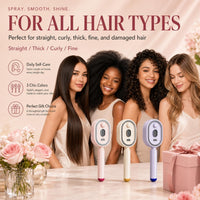 ASW Electric Spray Retractable Air Cushion Comb L1 – 3-in-1 Rechargeable Mist Hair Brush with Self-Cleaning Bristles, Anti-Static Detangling & Scalp Massage for All Hair Types