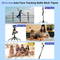 Y100 TK Gimbal 360 Degree Auto Face Tracking Tripod – AI Motion Tracking Selfie Stick with Remote & Gesture Control for Vlog, Live Stream & Video Recording