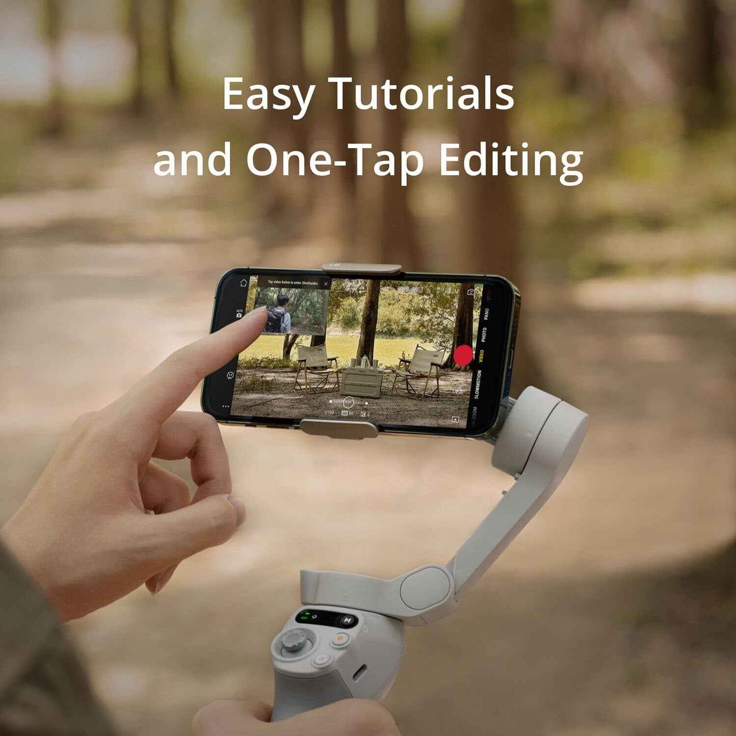 DJ I Mobile SE Intelligent Gimbal 3-Axis Smartphone Gimbal Stabilizer – Foldable Vlogging Gimbal with Magnetic Quick-Release, Subject Tracking & Portrait Mode