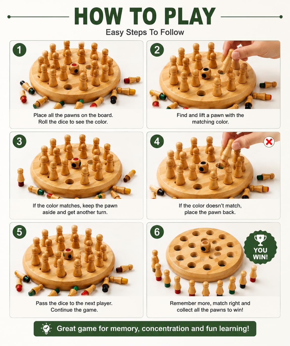 Wooden Memory Board Game