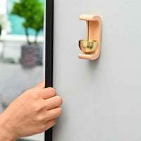 Wooden Brass Bell – Magnetic Door Bell & Beech Wood Wind Chime for Home Entrance, Fridge & Glass Doors (Housewarming Gift)