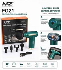 Deep Tissue Massage Gun FG21 – Cordless Percussion Muscle Massager with 7 Heads, 6 Speed Levels & Dual Rechargeable Battery for Back, Neck, Shoulders & Legs