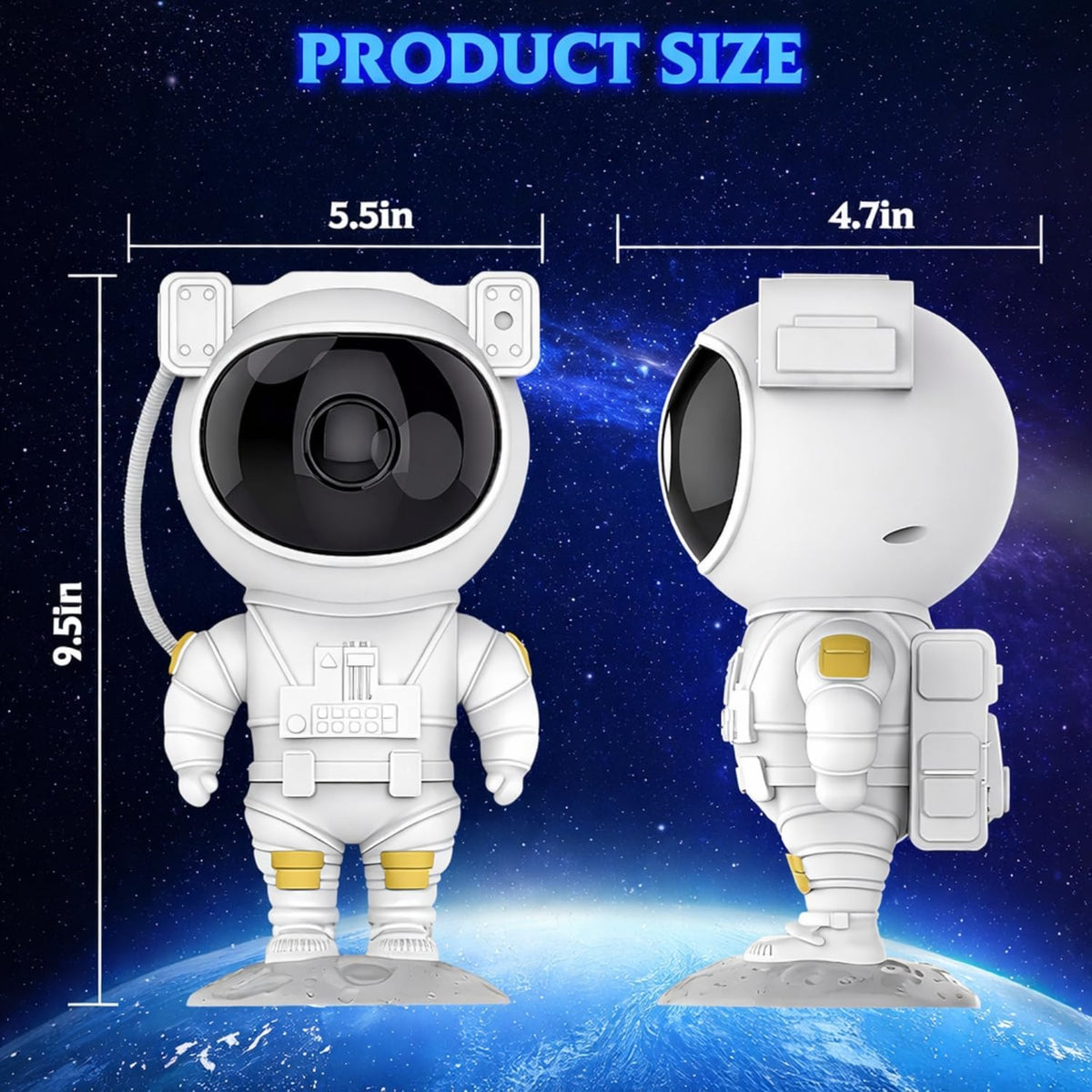 Astronaut Galaxy Light Projector 360° Rotating Star Night Light with Timer & Remote – Ceiling & Wall Décor for Bedroom, Kids Room & Parties (White)