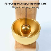 Wooden Brass Bell – Magnetic Door Bell & Beech Wood Wind Chime for Home Entrance, Fridge & Glass Doors (Housewarming Gift)