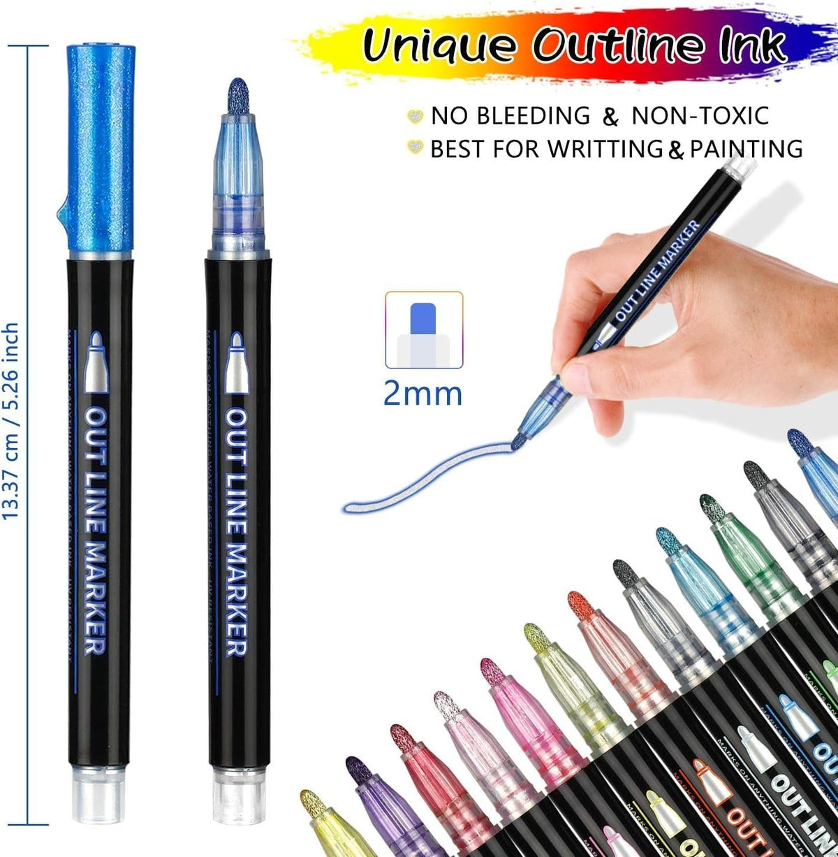 Metallic Outline Marker Pens