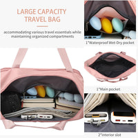 Foldable Travel Bag with Wheels – Expandable Duffle Bag with Smooth-Rolling Wheels, Zipper Closure & Adjustable Shoulder Strap, Water-Resistant Travel Duffel