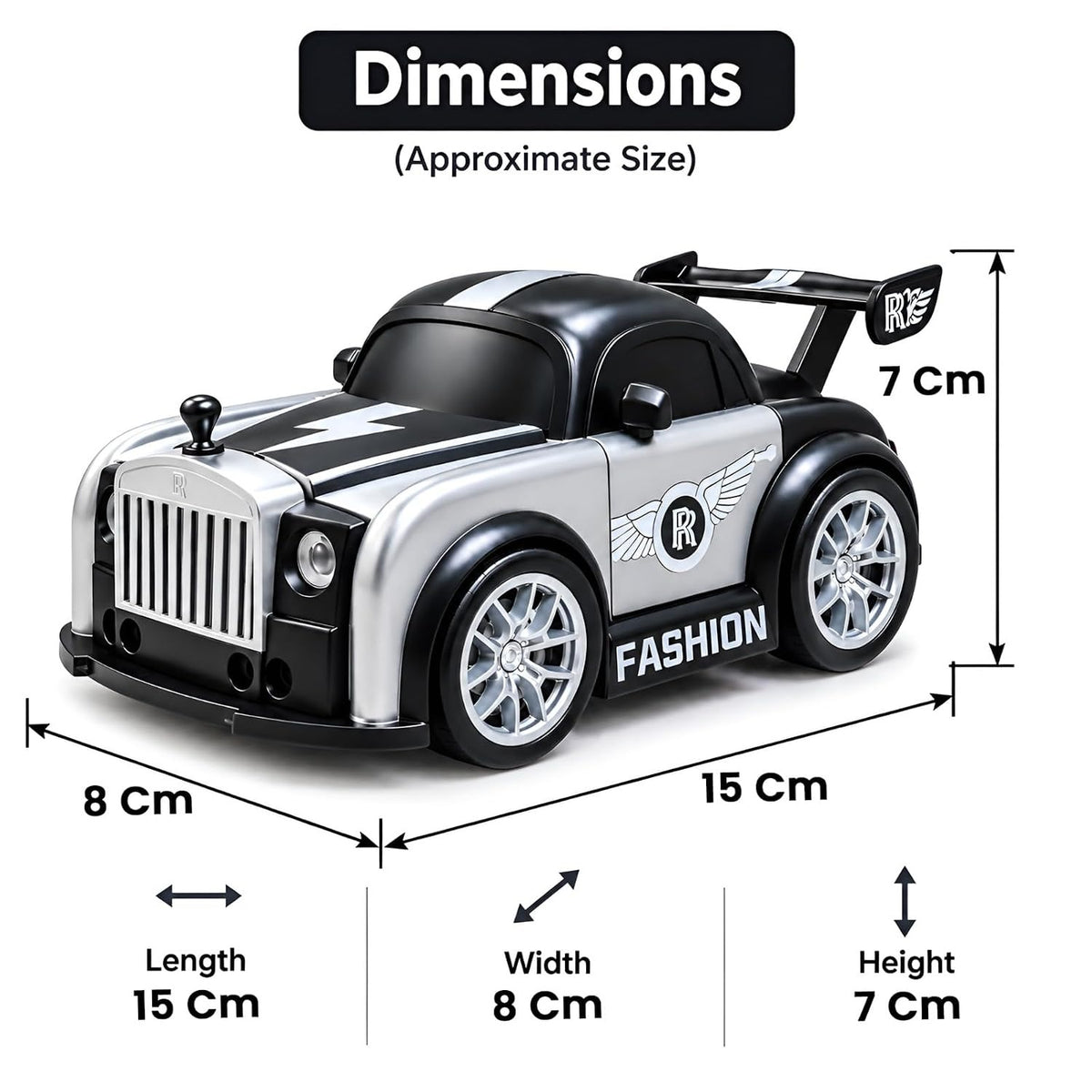 Drift Magnetic Deformation RC Car – Rechargeable Hand Sensor Follow Car with 360° Drift, 2.4GHz Remote & LED Lights for Kids (Silver & Gold)