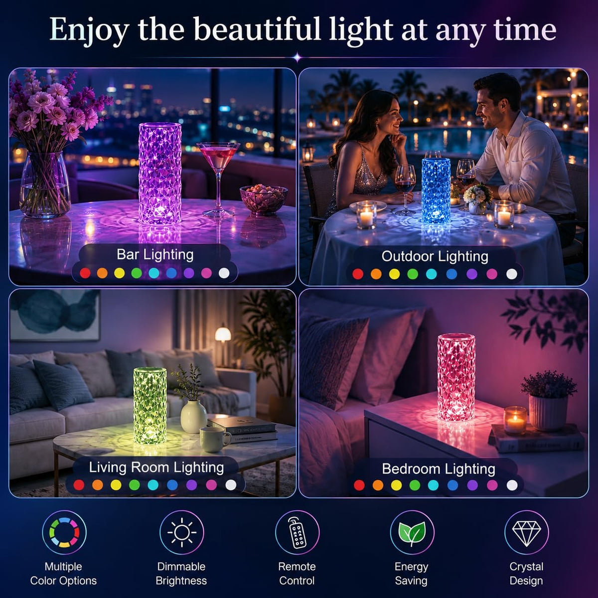 Crystal Diamond Table Lamp