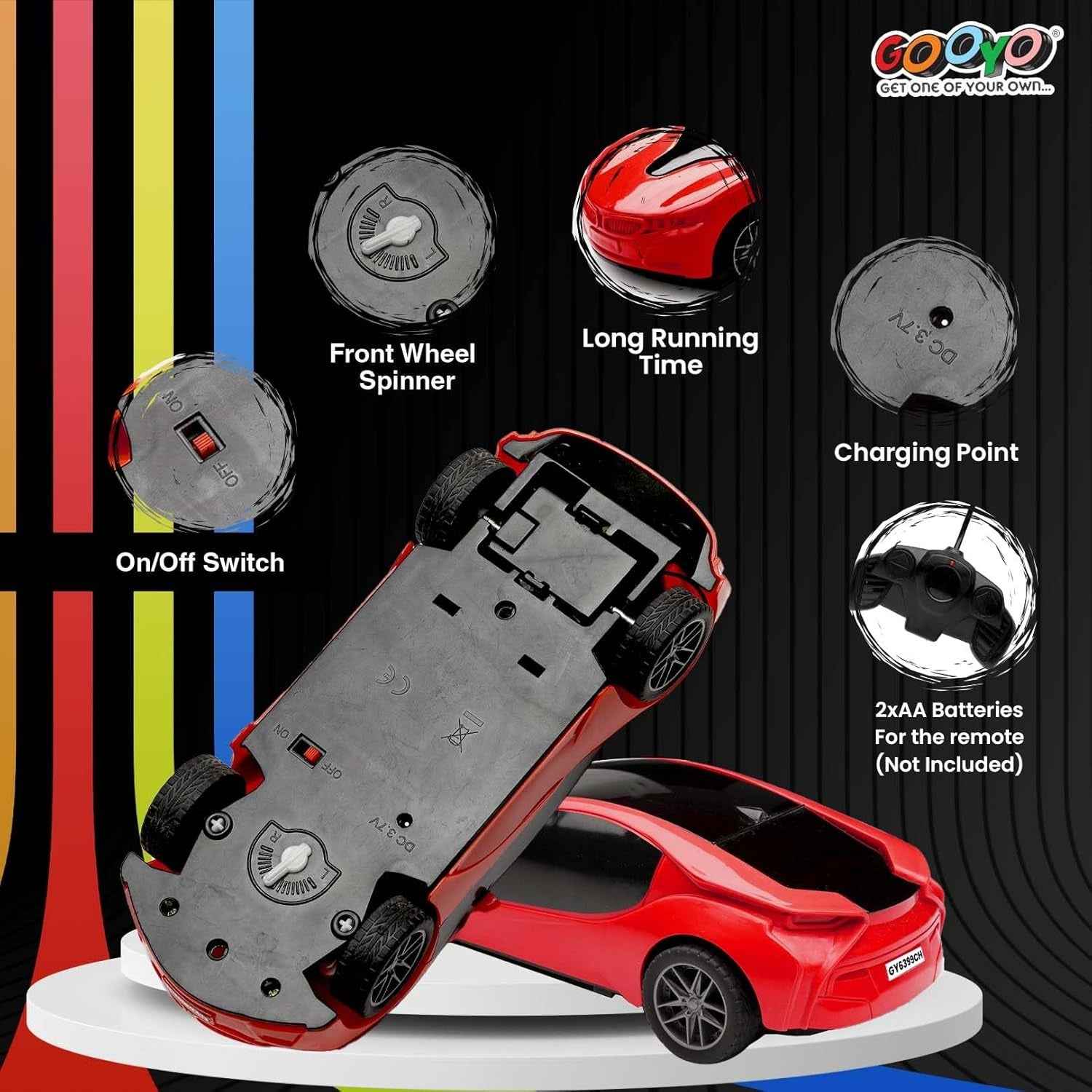 Remote Control 3D Sports Car – Rechargeable RC Racing Car with Flashing Lights for Kids 3–12