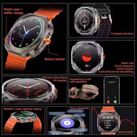 Smart Watch Ultra 1.46" HD Display – Bluetooth Calling Smartwatch with Heart Rate, Sleep & GPS Sports Tracking, 7-Day Battery (Orange)