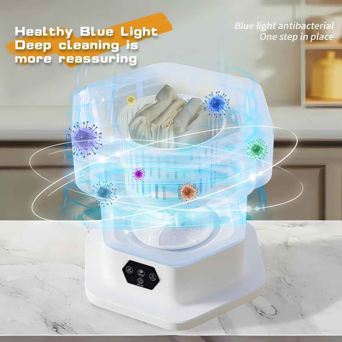 Portable Mini Washing Machine – USB-C Rechargeable, 1L Collapsible Washer for Underwear, Baby Clothes & Travel