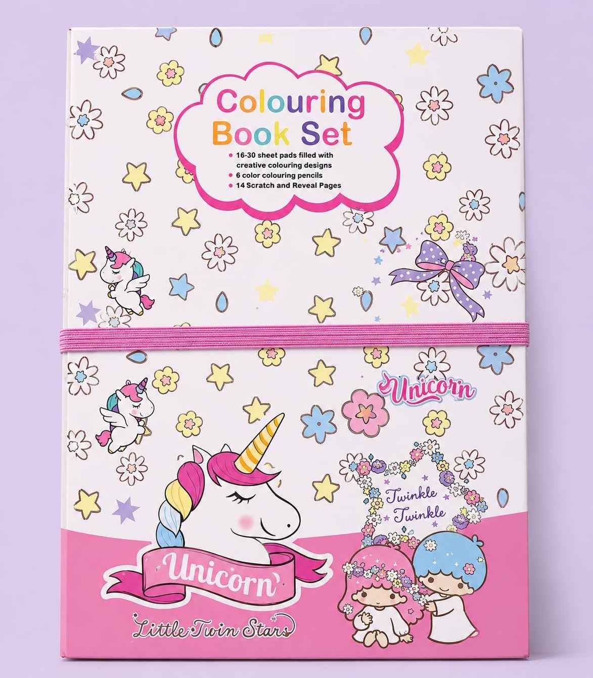 Colouring Book Set for Kids – Art Kit with 30 Colouring Sheets, 14 Scratch Art Pages, 10 Colour Pencils & Wooden Stylus for Boys & Girls 3+ (Space, Unicorn & Dino Themes)