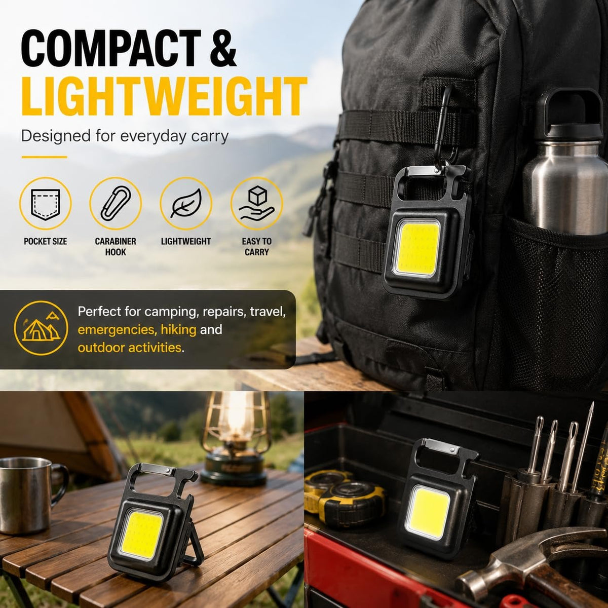 COB Rechargeable Keychain Light