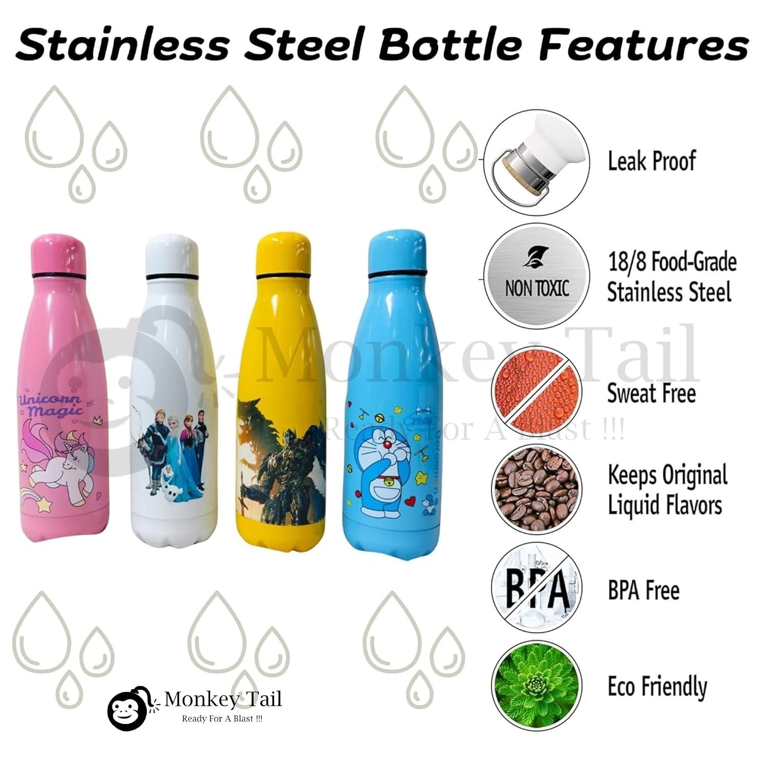 Kids Stainless Steel Water Bottle 750ml