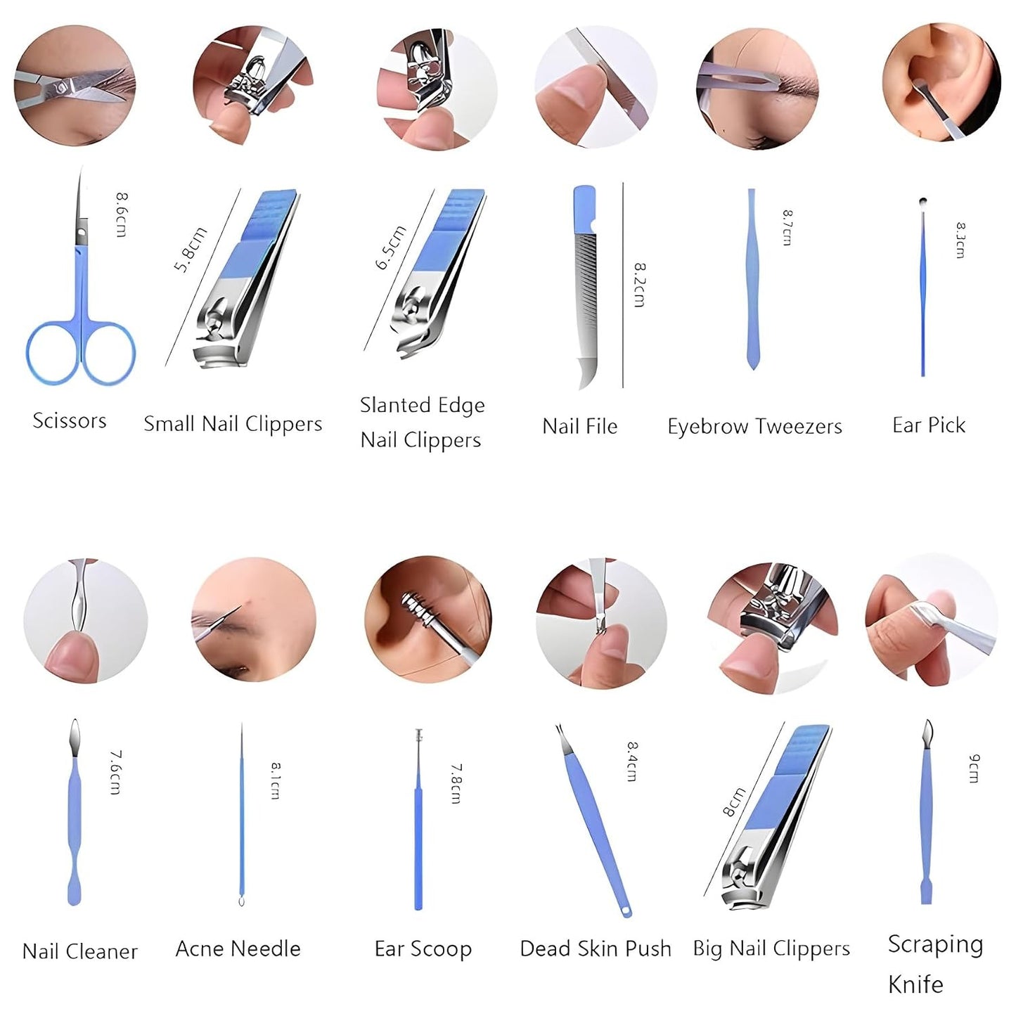 12-Piece Stainless Steel Manicure & Pedicure Kit