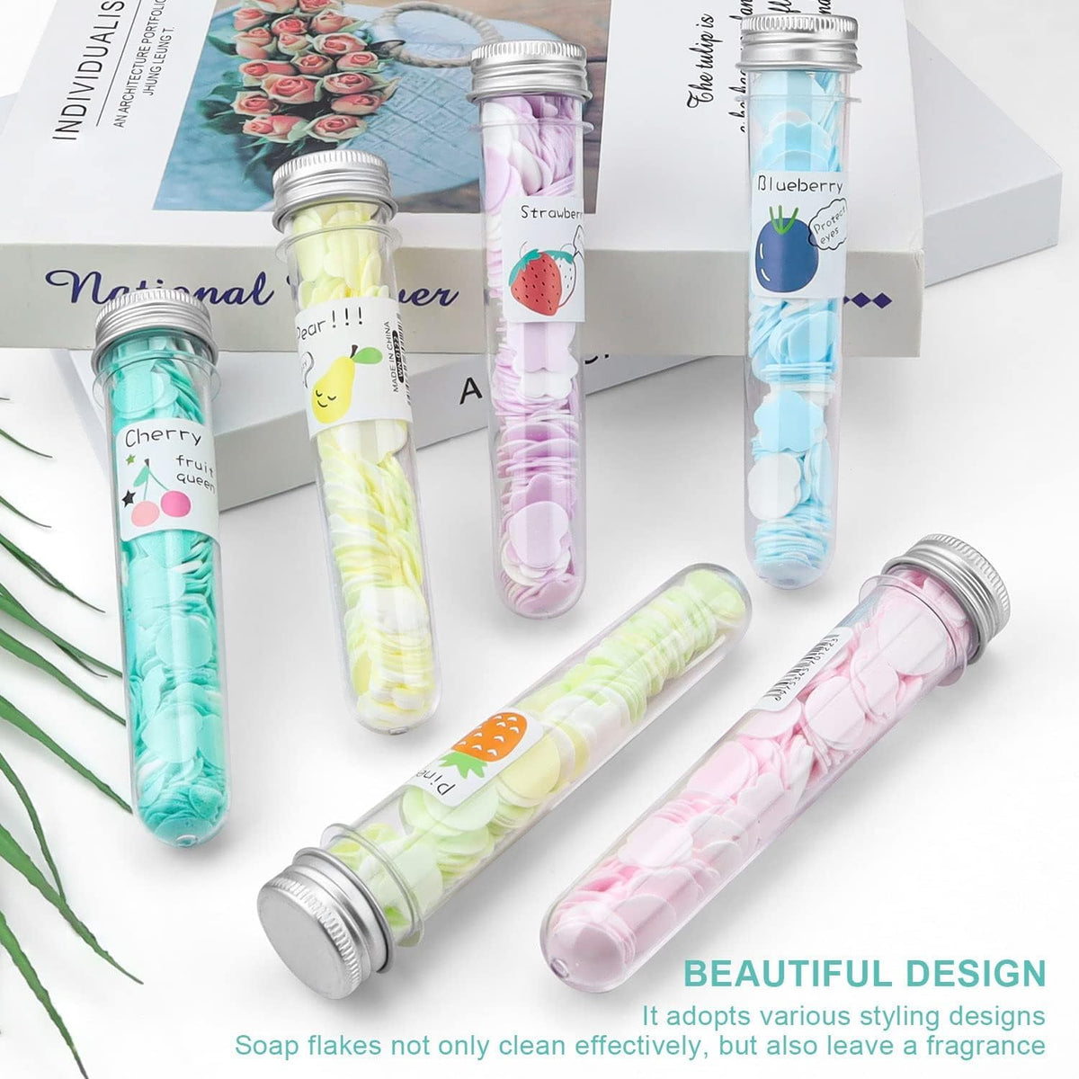 Paper Soap Sheets for Travel – Portable Hand Wash Strips with Instant Lather, Pocket-Size Flower Tube for Kids & Adults
