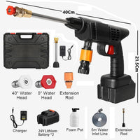 Cordless High-Pressure Washer 48V – Dual Battery Rechargeable Car Washer Gun with Adjustable Nozzle for Car, Bike, Patio & Home Cleaning