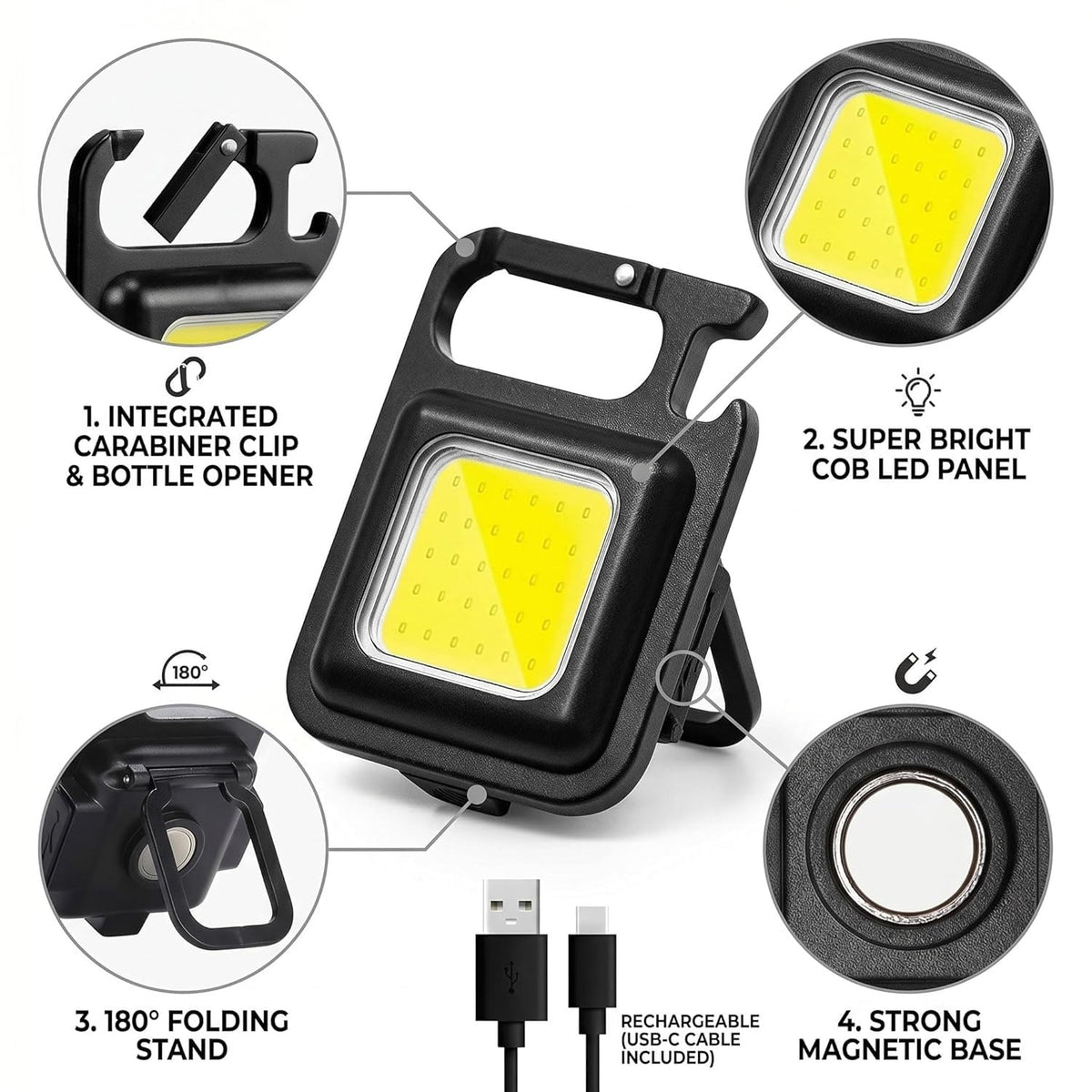 COB Rechargeable Keychain Light