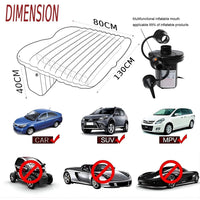 Car Inflatable Bed Mattress 130 × 80 cm – Portable Back Seat Air Bed with 12V Electric Pump & 2 Air Pillows for Travel, Camping & Road Trips (Silver)