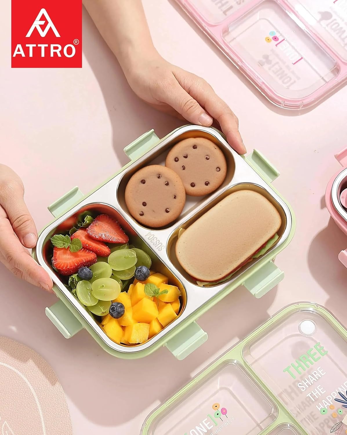 Kids Lunch Box with 3 Compartments