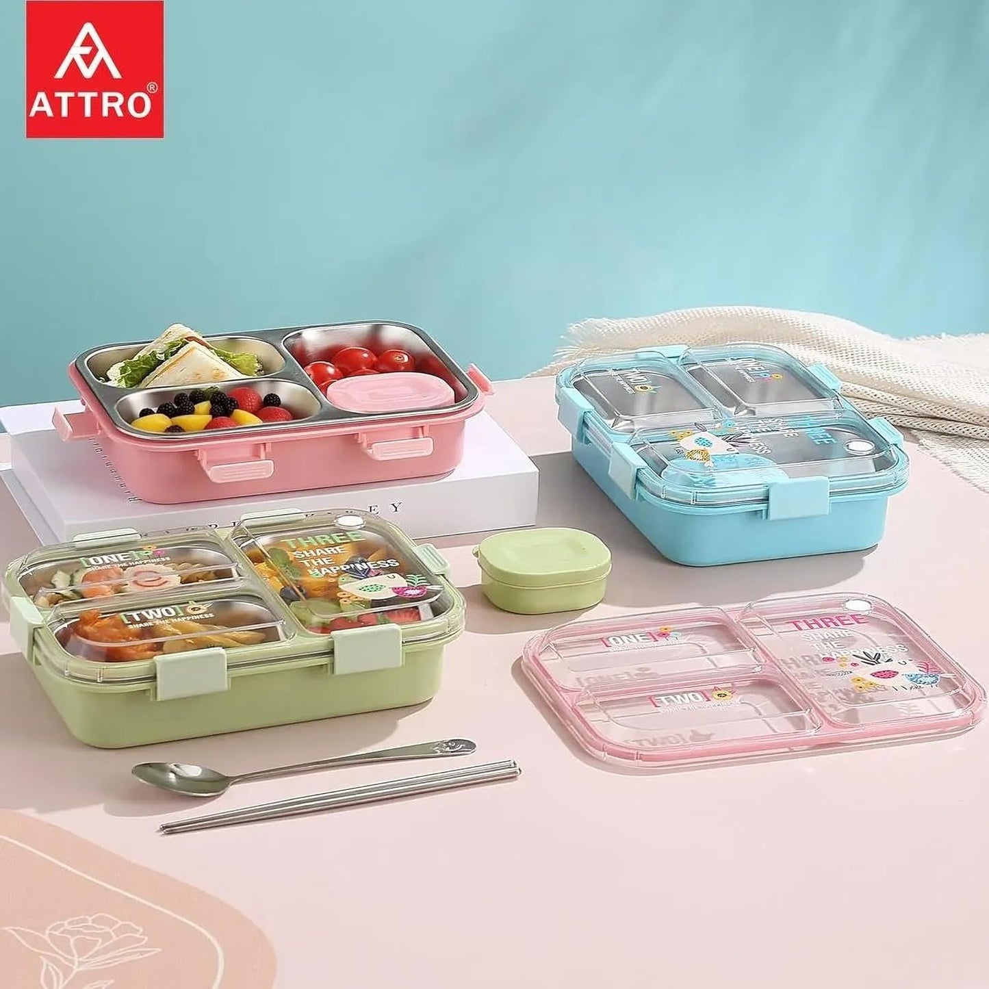 Kids Lunch Box with 3 Compartments