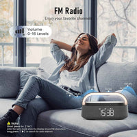 Dubai Marvel Bluetooth Speaker – 6-in-1 Alarm Clock with 15W Wireless Charging, FM Radio, Night Light